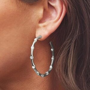 Jennifer Miller Yellow Gold Plated Wavy Hoop Pierced Earrings